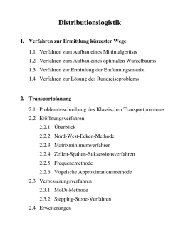 Distributionslogistik: K&uuml;rzeste Wege