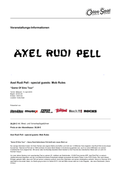 Axel Rudi Pell - special guests: Mob Rules - Colos-Saal