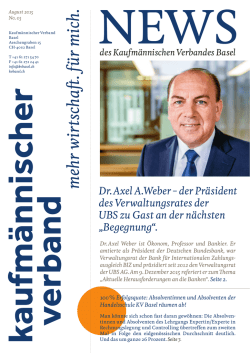 Dr. Axel A. Weber - Kaufm&auml;nnischer Verband Basel