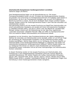 Interkulturelle Kompetenzen handlungsorientiert vermitteln