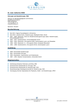 Dr. med. Catherine HESS Berufserfahrung Ausbildung
