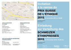 Invitation &agrave; la remise du PRIX SUISSE DE L`&Eacute;THIQUE - HEIG-VD