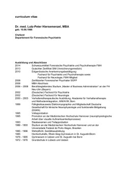 curriculum vitae Dr. med. Lutz