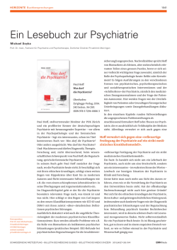 Ein Lesebuch zur Psychiatrie - Schweizerische &Auml;rztezeitung