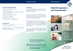 Flyer Psychiatrie - Klinikum Bad Hersfeld