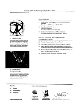 Inhalt DNP &mdash; Der Neurologe & Psychiater 1 &mdash; 2016