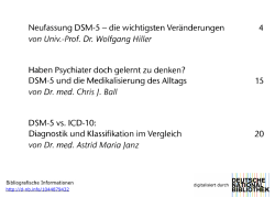 DSM-5 und die Medikalisierung des A