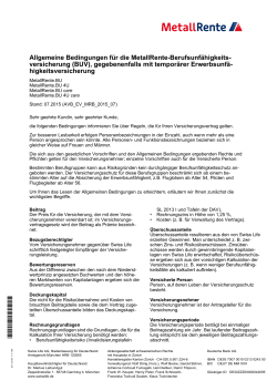 AVB-EV-Bedingungen für die MetallRente.BU-2015.07