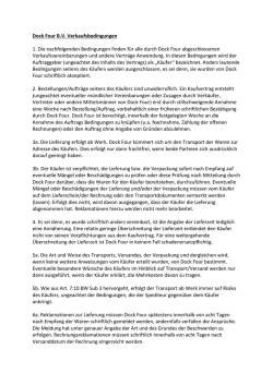 Dock Four B.V. Verkaufsbedingungen 1. Die nachfolgenden