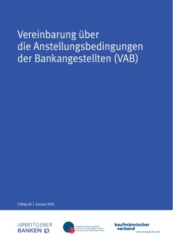 VAB 2016 Deutsch - Schweizerischer Bankpersonalverband SBPV