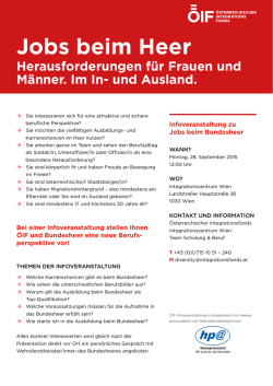 Jobs beim Heer - &Ouml;sterreichischer Integrationsfonds