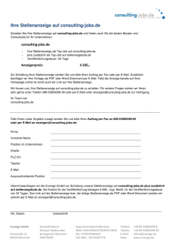 Ihre Stellenanzeige auf consulting
