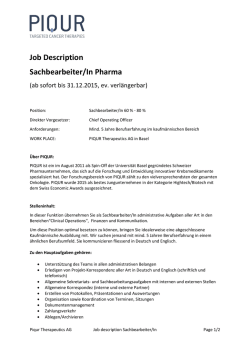 Job Description Sachbearbeiter/In Pharma