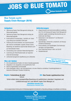 JOBS @ BLUE TOMATO