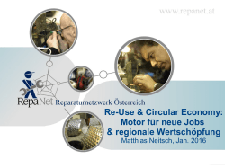 Re-Use & Circular Economy: Motor für neue Jobs