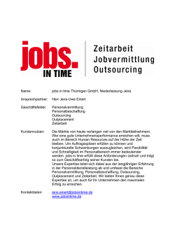 jobs in time Th&uuml;ringen GmbH | pdf