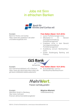 Jobs mit Sinn in ethischen Banken
