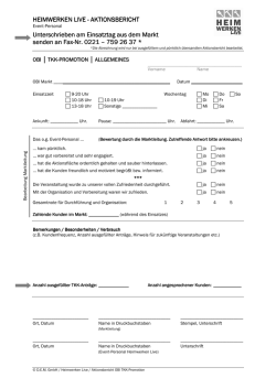 HEIMWERKEN LIVE - AKTIONSBER AKTIONSBER