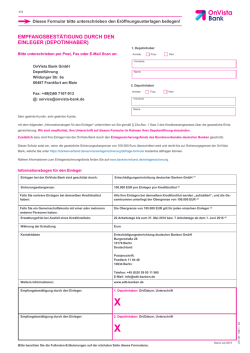 Informationsbogen f&uuml;r den Einleger