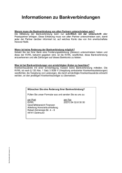 Informationen zu Bankverbindungen