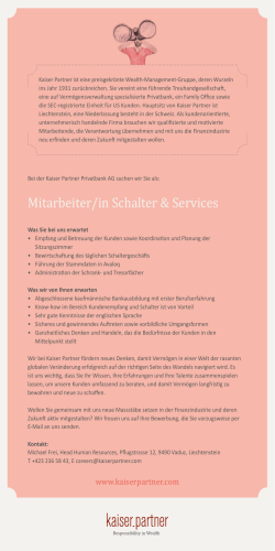 Mitarbeiter/in Schalter & Services
