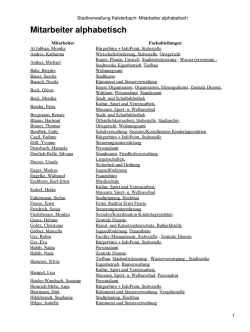 Stadtverwaltung Kelsterbach: Mitarbeiter alphabetisch