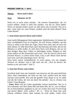 Durst nach Leben! - Chrischona