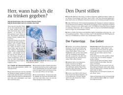 Herr, wann hab ich dir zu trinken gegeben? Den Durst stillen