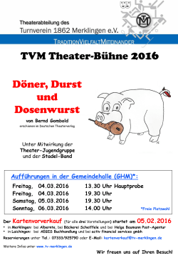 TVM Theater-Bühne 2016 Döner, Durst und Dosenwurst