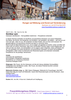 Hunger auf Bildung und Durst auf Ver&auml;nderung Sichtbar sein