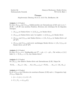 Institut f&uuml;r Alsmeyer/Buckmann: Markov