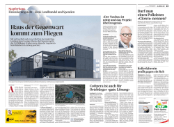 Haus der Gegenwart kommt zum Fliegen