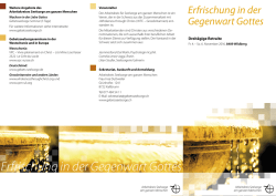 Erfrischung in der Gegenwart Gottes