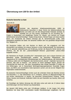 Deutsche Samariter zu Gast beim Bürgermeister von Ukmerge