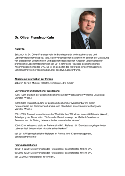 Dr. Oliver Frandrup-Kuhr - Bundesamt für Verbraucherschutz und