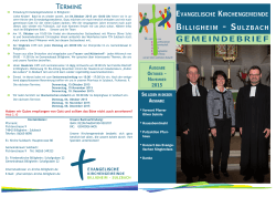 Gemeindebrief 4. Quartal 2015 - Evangelische Kirchengemeinde
