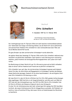 Nachruf Otto Schnellert - Bezirksschützenverband Zürich
