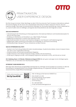 User Experience Design (Otto GmbH & Co KG)