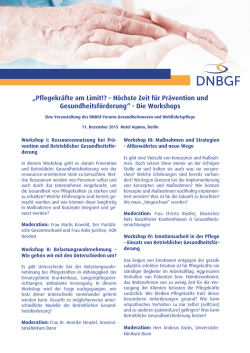 Pflegekräfte am Limit!? – Höchste Zeit für Prävention und