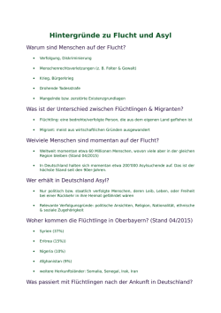 Hintergr&uuml;nde zu Flucht und Asyl
