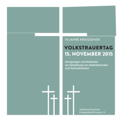 Handreichung zum Volkstrauertag 2015