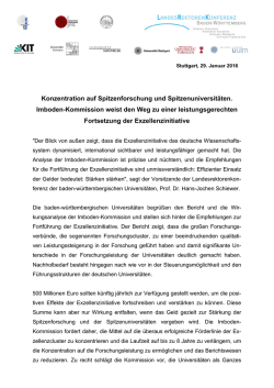 Konzentration auf Spitzenforschung und Spitzenuniversitäten