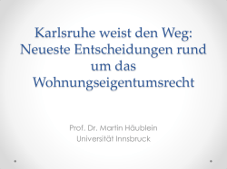 Karlsruhe weist den Weg: Neueste Entscheidungen rund um