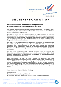 Installationen von Photovoltaikanlagen stellen Bauleistungen dar