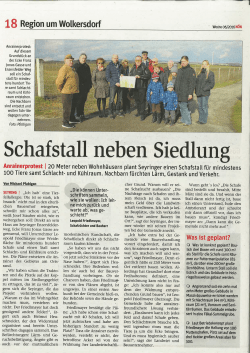 Artikel in den Niederösterreichischen Nachrichten