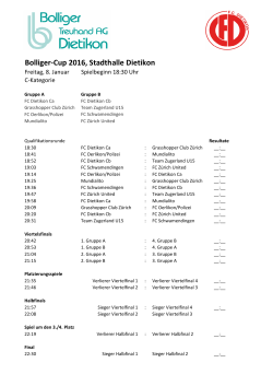 Bolliger-Cup 2016, Stadthalle Dietikon