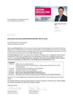 EINLADUNG ZUM WAHLKAMPFERÖFFNUNGSFEST