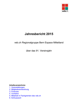 Jahresbericht 2015 der Pr&auml;sidentin Andrea Wyss