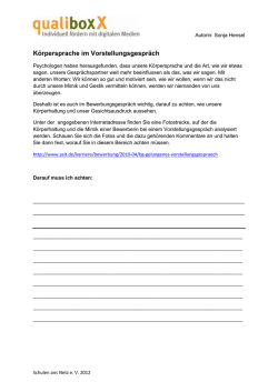 Körpersprache im Vorstellungsgespräch