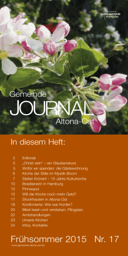 Gemeinde Journal Sommer 2015 - Ev.